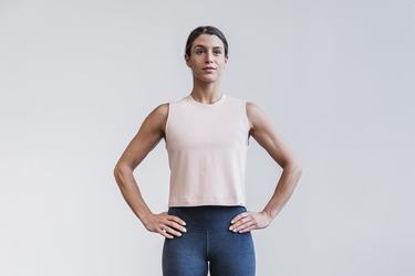 Nobull Heavyweight Sleeveless Crop Women's T Shirts Rose | Australia (SO0635)